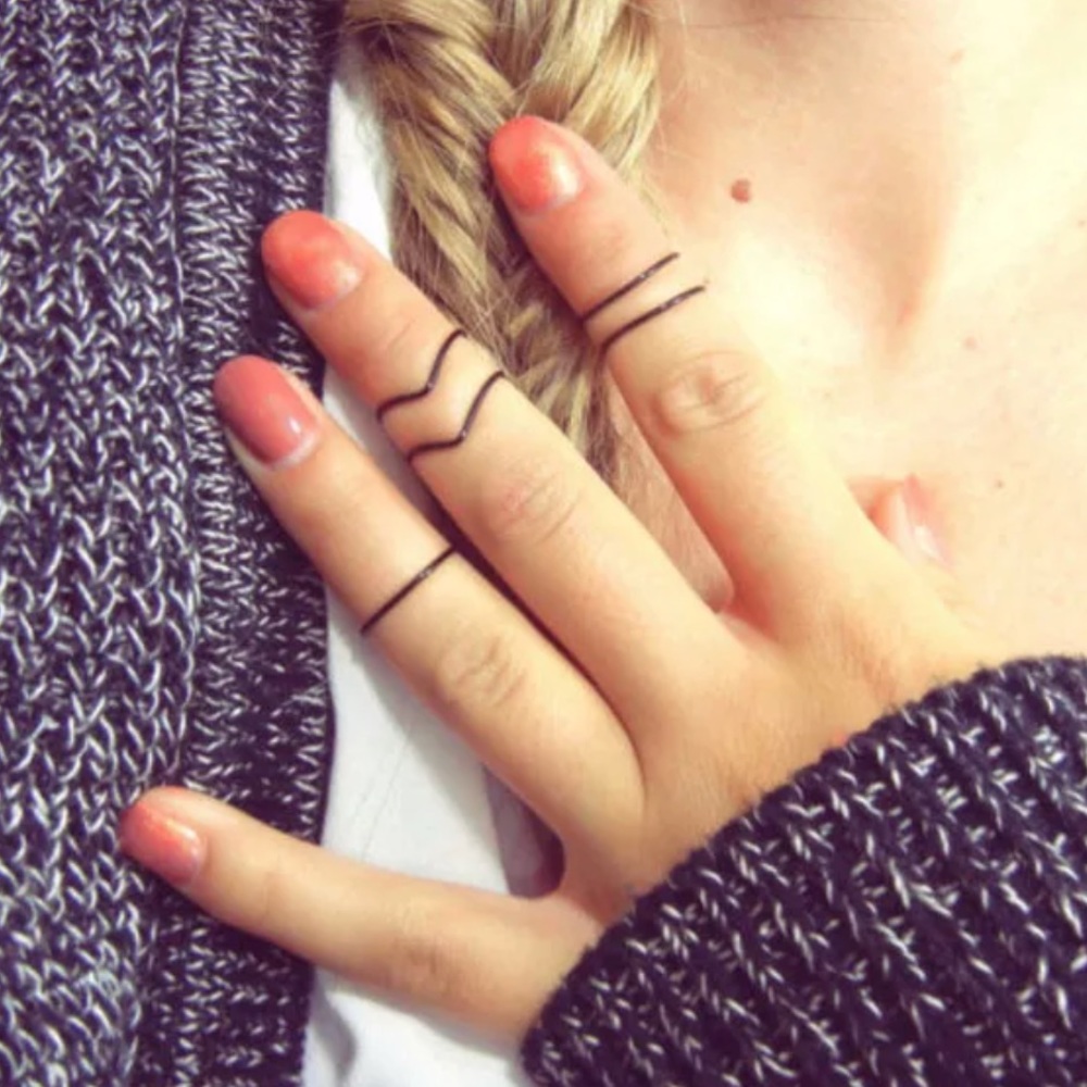 Skinny midi ring set